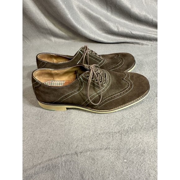 Johnston Murphy Mens Flex System Sheepskin Insole Brown Blue Stitching Sz 8 1/2M - Picture 4 of 14